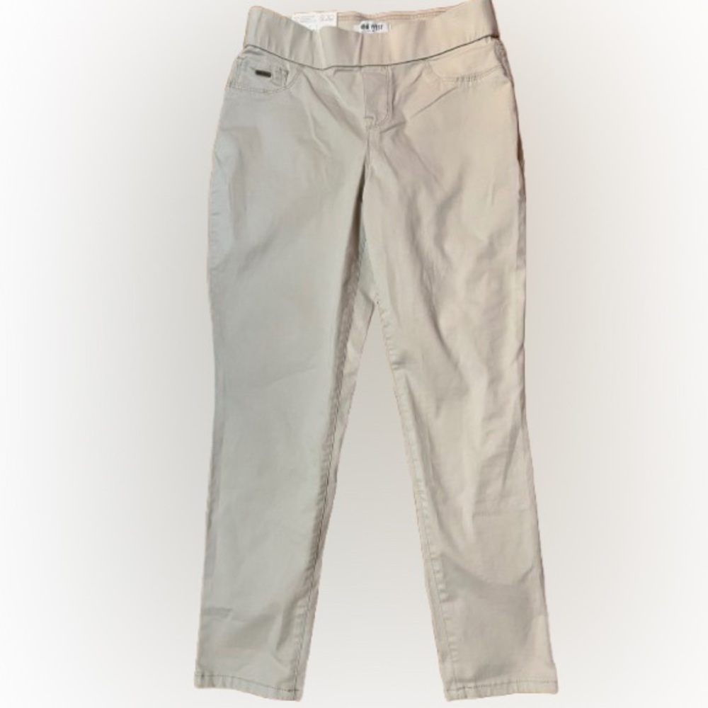 NWT Nine West Jeans Heidi Pull On Crop Yoga Stretch Women's Cream Pants Size 4